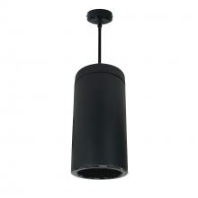 Nora NYLS3-6P1L235NC12BBB - 6" Sapphire III Pendant Mount Black Cylinder, Black Reflector/Black Flange, 120-277; 0-10V