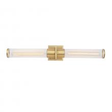 Artcraft AC11773CB - Positano - 2-Light Bathroom Vanity Light - Clear Glass/Satin Brass